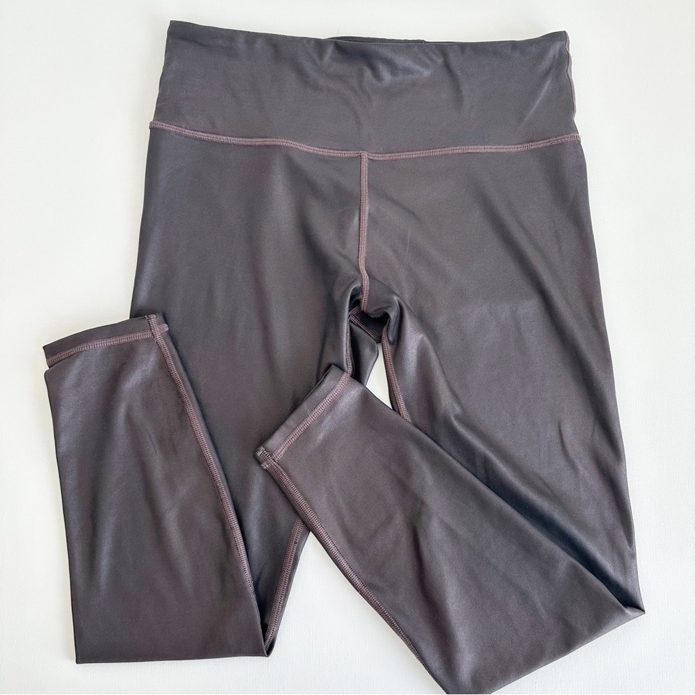 Athleta Elation Ultra High Rise Shimmer Tights Size Medium Antique Burgundy